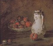 Jean Baptiste Simeon Chardin Loaded peaches and plums in a bowl of water oil on canvas